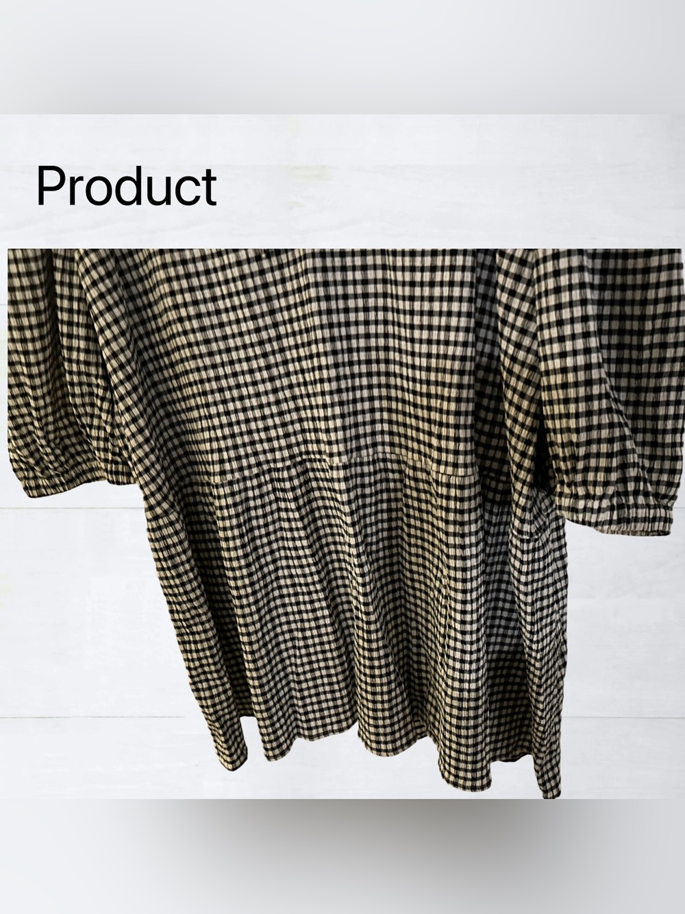 🇨🇦🆕NWT SMASH+TESS | XL | Black Gingham & peplum Valentina Puff Sleeves Top - Picture 4 of 16